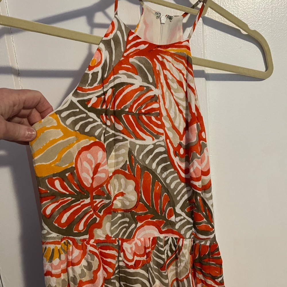 Loft halter maxi dress tropical print